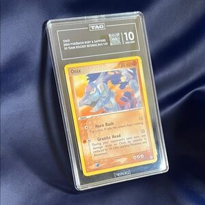 Graded Onix Pokémon Card- Team Rocket Returns (69/109) - TAG GEM MINT 10